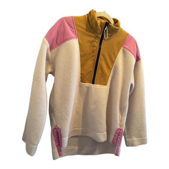 Free Assembly Women’s Half-Zip Mixy Popover Fleece Jacket/Shacket - Picture 4 of 7